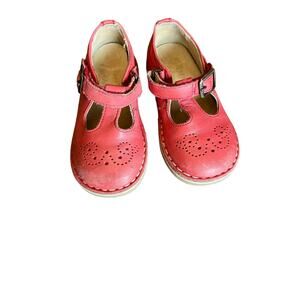 Girls Red T-Strap Dress Shoes